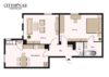 CITYHOUSE: Helle 2 Zimmer Wohnung mit guter Raumaufteilung in ruhiger Seitenstrasse - Grundriss 2. OG